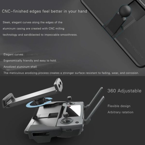 PGYTECH PGY-MRC-005 Aviation Aluminum Remote Control Tablet Holder for DJI Mavic Pro / Air 2 / Spark / Mavic 2 - Image 6