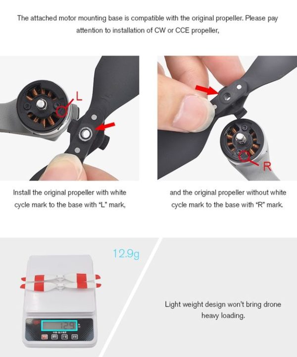 STARTRC 1 Pair Red and White Color Low Noise Quick-release Propellers for DJI Mavic Air 2 - Image 9