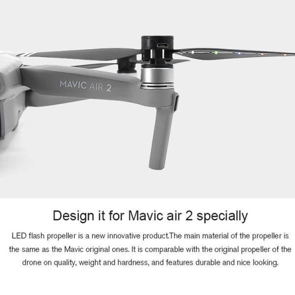 STARTRC 1 Pair Foldable Color LED Flash Lamp 7238 Low Noise Propellers for DJI Mavic Air 2 (Black) - Image 6