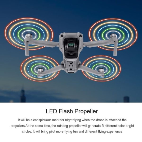 STARTRC 1 Pair Foldable Color LED Flash Lamp 7238 Low Noise Propellers for DJI Mavic Air 2 (Black) - Image 7