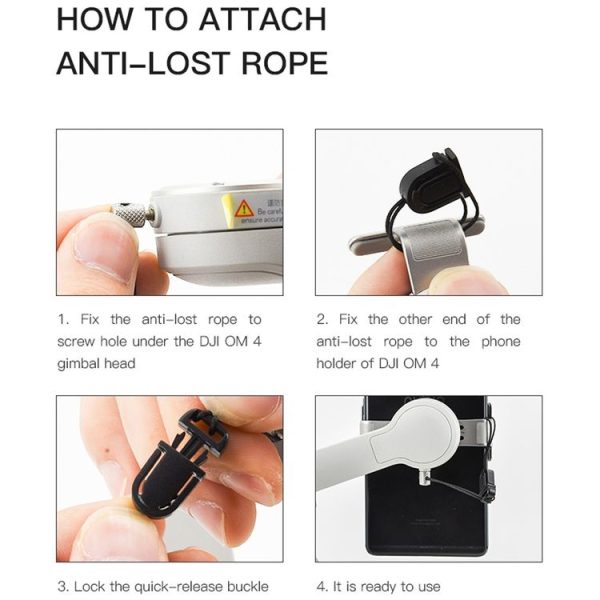 STARTRC Phone Holder Clip Anti-lost Rope Strap Anti-drop for DJI OM4 / Osmo Mobile 3 (Black) - Image 10