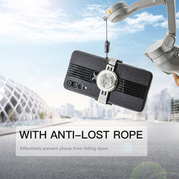 STARTRC Phone Holder Clip Anti-lost Rope Strap Anti-drop for DJI OM4 / Osmo Mobile 3 (Black) - Image 5