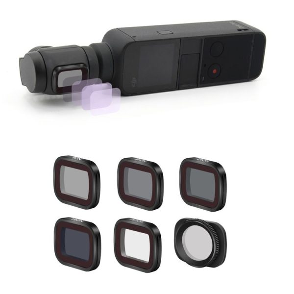 STARTRC 6 in 1 ND8 + ND16 + ND32 + ND64 + CPL + UV Adjustable Polarization Dimming Optical Glass Lens Filter Kits for DJI OSMO Pocket 2