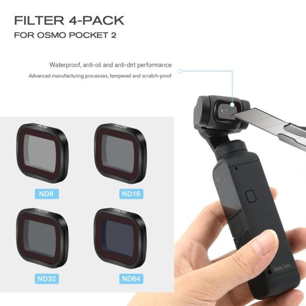 STARTRC 4 in 1 ND8 + ND16 + ND32 + ND64 Optical Glass Lens Filter Kits for DJI OSMO Pocket 2 - Image 4