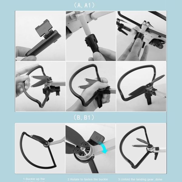 Sunnylife 4 PCS Anti-collision Protectors Guard Bumpers with Heightened Landing Legs for DJI Mini 2 (Black) - Image 13