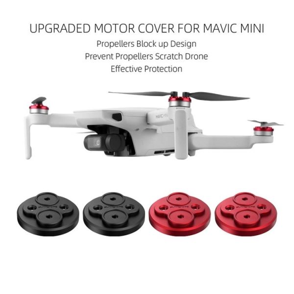 4 PCS Sunnylife Motor Metal Protection Cover for DJI Mini 2 (Red) - Image 4