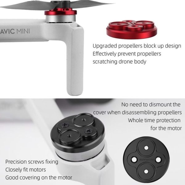 4 PCS Sunnylife Motor Metal Protection Cover for DJI Mini 2 (Red) - Image 5