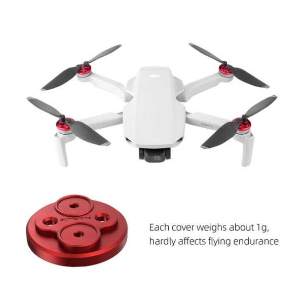 4 PCS Sunnylife Motor Metal Protection Cover for DJI Mini 2 (Red) - Image 6