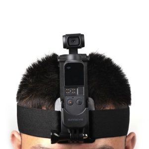 Sunnylife Elastic Adjustable Head Strap Mount Belt with Adapter for DJI OSMO Pocket 2 (Black)