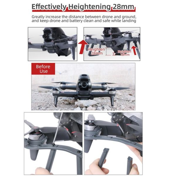 Sunnylife FV-LG543 Guard Heightened Anti-collision Anti-drop Landing Gear Holder for DJI FPV Drone - Image 6