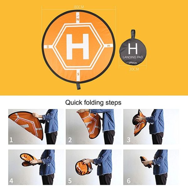 RCGEEK 80cm Round Portable Parking Apron Foldable Landing Pad for DJI FPV / Mavic mini / mini 2 / Air 2S - Image 5
