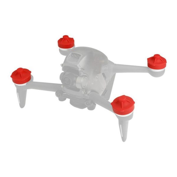 RCSTQ 4 in 1 Motor Cover Cap Motors Silicone Protector for DJI FPV (Red)