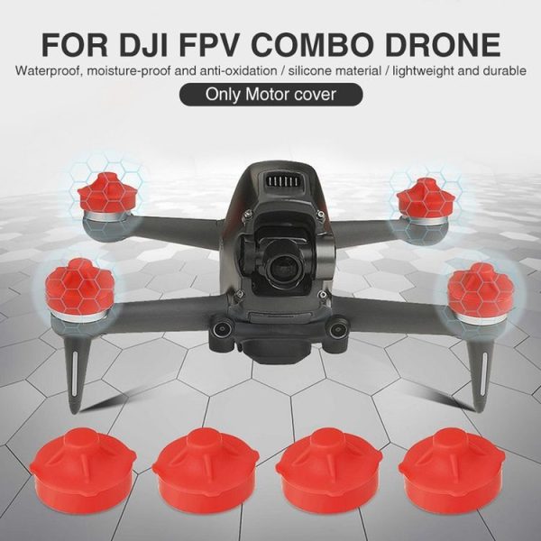 RCSTQ 4 in 1 Motor Cover Cap Motors Silicone Protector for DJI FPV (Red) - Image 7