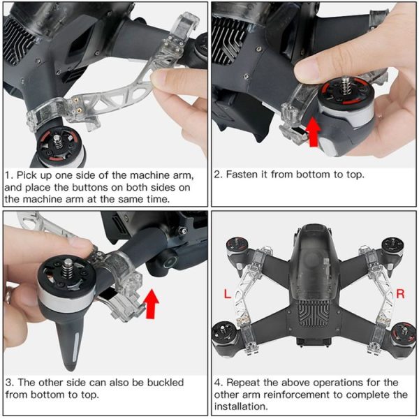 RCSTQ Pair Arm Reinforcement Bracket Arm Strengthening Protective Bracers for DJI FPV Combo Drone - Image 5