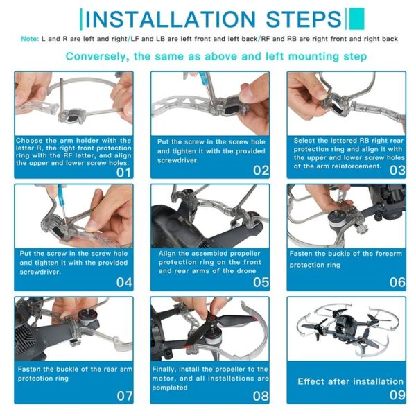 RCSTQ Propeller Guards Blade Prop Protector Shielding Rings + Arm Reinforcement Bracket for DJI FPV Drone - Image 6