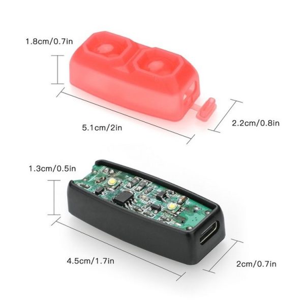 RCSTQ Rechargeable Strobe Signal Lights with Red + White Silicone Case for DJI FPV - Image 4