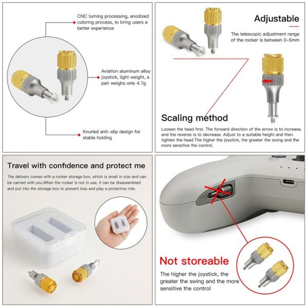 RCSTQ Two-color Retractable Thumb Rocker Joystick for DJI FPV Combo Drone Remote Control - Image 4