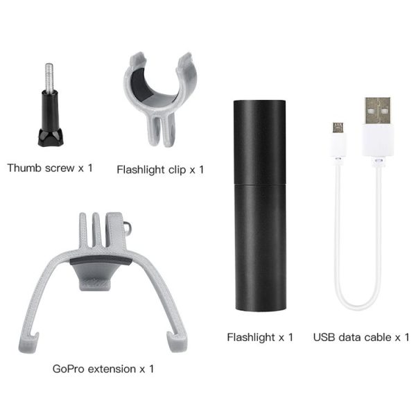 RCSTQ Flashlight Night Light + Torch Bracket Kit for DJI FPV Drone (Black) - Image 2