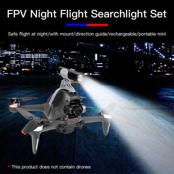 RCSTQ Flashlight Night Light + Torch Bracket Kit for DJI FPV Drone (Black) - Image 6