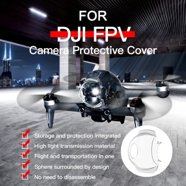 RCSTQ Gimbal Camera Lens Protective Hood Sunshade Cover for DJI FPV Drone (Transparent) - Image 5