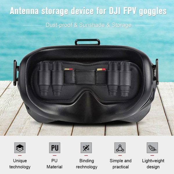 STARTRC PU Dustproof Memory Card Storage Holder Lens Cover Antenna Storage Cover for DJI FPV Goggles V2 (Black) - Image 3