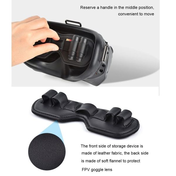 STARTRC PU Dustproof Memory Card Storage Holder Lens Cover Antenna Storage Cover for DJI FPV Goggles V2 (Black) - Image 4
