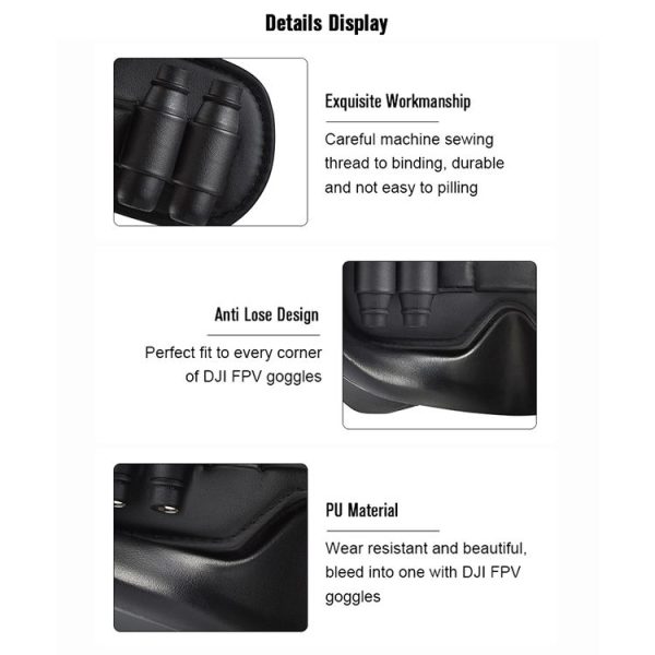 STARTRC PU Dustproof Memory Card Storage Holder Lens Cover Antenna Storage Cover for DJI FPV Goggles V2 (Black) - Image 6