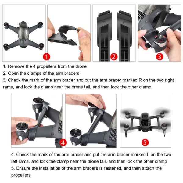 STARTRC Removable Arm Bracers Mount Anti-vibration Shock Absorber Enhancer for DJI FPV Combo Drone - Image 8