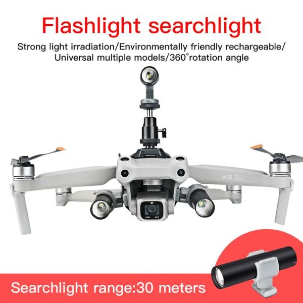 RCSTQ Expansion Buckle Bracket Flashlight Night Flight Kit for DJI Mavic Air 2 / Air 2S / Mavic 2 / Autel EVO 2 / Femi X8 SE Drone, Dual Flashlight - Image 4