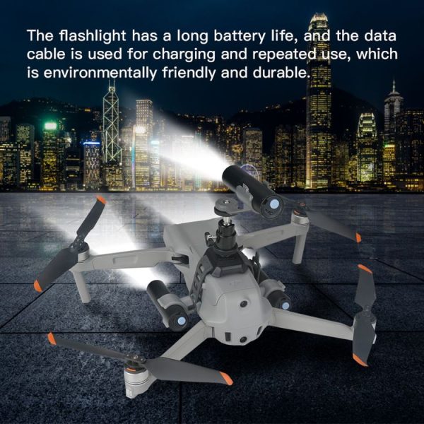 RCSTQ Expansion Buckle Bracket Flashlight Night Flight Kit for DJI Mavic Air 2 / Air 2S / Mavic 2 / Autel EVO 2 / Femi X8 SE Drone, Dual Flashlight - Image 6