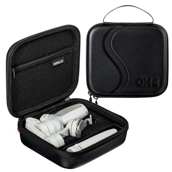 STARTRC 1109770 Portable PU Leather Storage Bag Carrying Case for DJI OM4 / Osmo Mobile 3, Size: 20cm x 18cm x 6.5cm (Black)