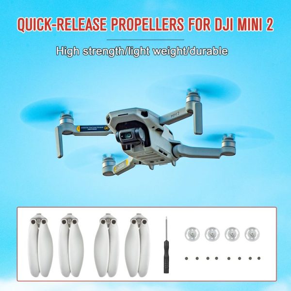STARTRC 2 Pairs Foldable Quick-release Propellers for DJI Mini 2 (Grey) - Image 2