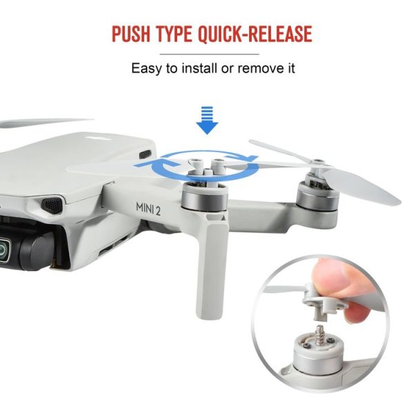STARTRC 2 Pairs Foldable Quick-release Propellers for DJI Mini 2 (Grey) - Image 3