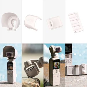 STARTRC 4 in 1 Multi-function Sunshade Lens Dust Cover Protective Cover Storage Board Set for DJI OSMO Pocket 2 (White)