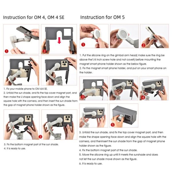 STARTRC Controller Phone Sunshade for DJI OM 5 / OM 4 SE / OM 4 (Grey) - Image 7