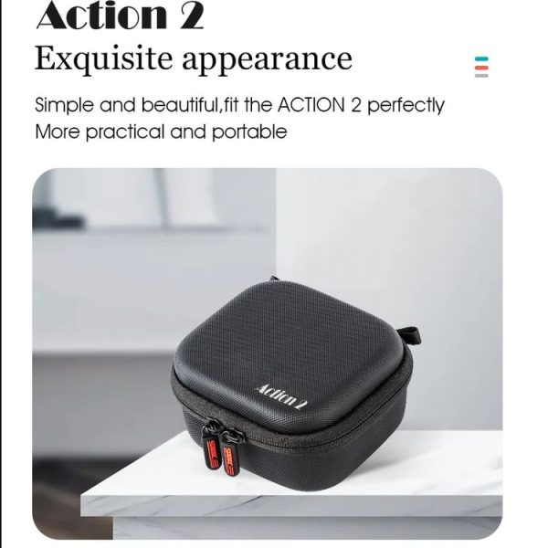 STARTRC Diamond Texture PU Storage Case Bag for DJI Action 2 (Black) - Image 4