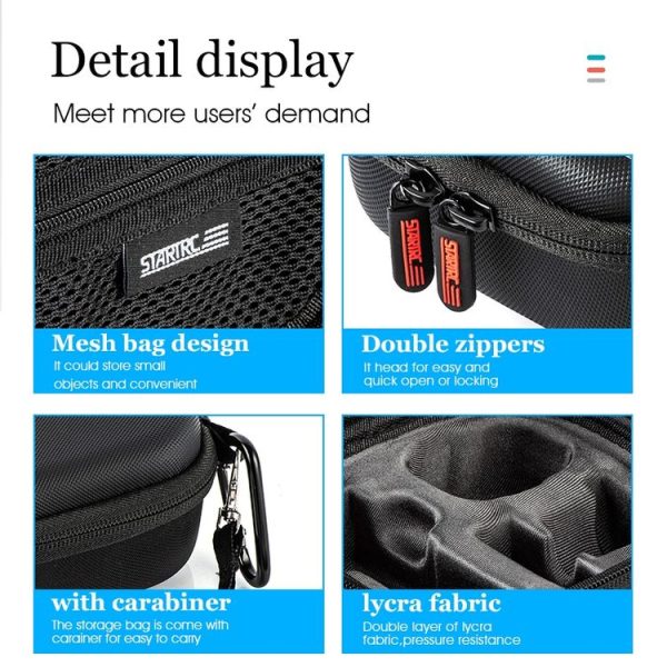 STARTRC Diamond Texture PU Storage Case Bag for DJI Action 2 (Black) - Image 7