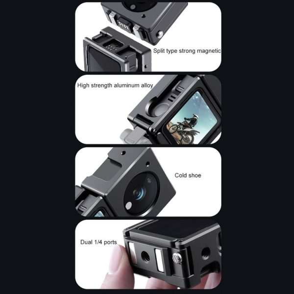 Split Type Aluminum Alloy Cage for DJI Action 2 (Black) - Image 7