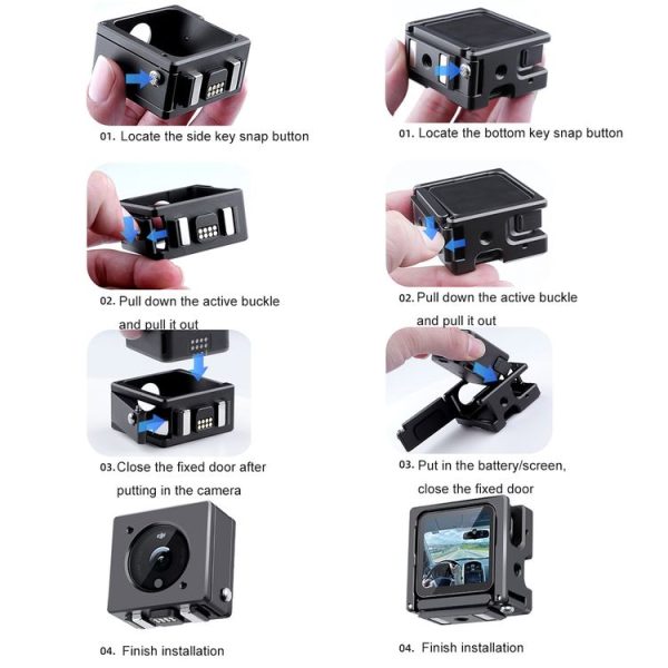 Split Type Aluminum Alloy Cage for DJI Action 2 (Black) - Image 8