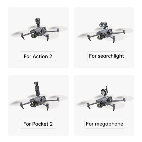 STARTRC Multifunctional Expansion Fixed Shock Mount for DJI Mavic 3 (Grey) - Image 5