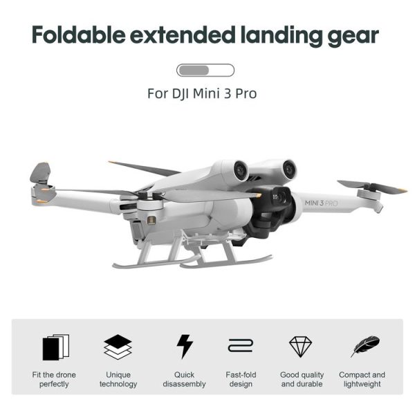 STARTRC Folding Anti-fall Anti-dirt Heightened Landing Gear Training Rack for DJI Mini 3 Pro (Grey) - Image 3