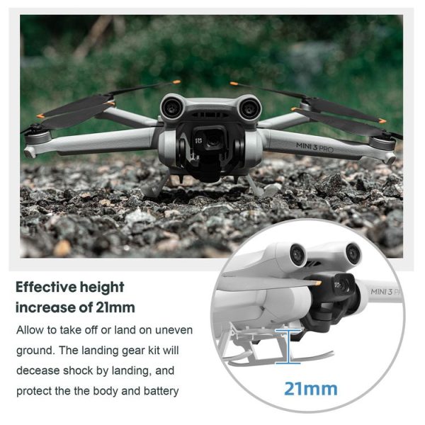 STARTRC Folding Anti-fall Anti-dirt Heightened Landing Gear Training Rack for DJI Mini 3 Pro (Grey) - Image 4
