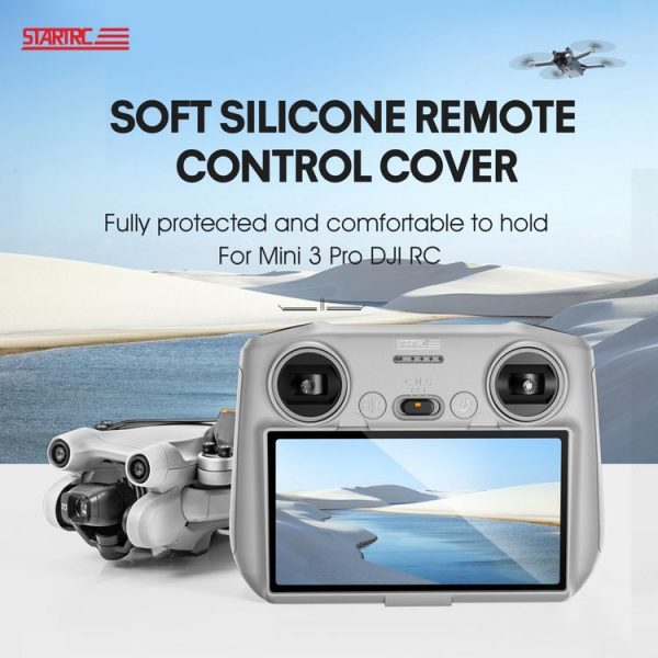 STARTRC Silicone Shockproof Anti-scratch Case for DJI Mini 3 Pro Remote Control (Grey) - Image 2