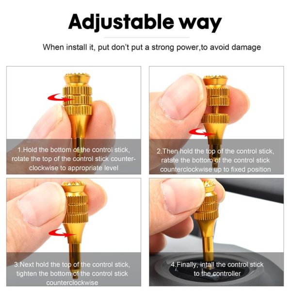 STARTRC Pair Heighten Retractable Adjustment Rocker Joystick for DJI Mini 3 Pro Remote Control (Gold) - Image 7