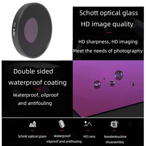 JSR 4 in 1 ND8PL / ND16PL / ND32PL / ND64 PL Lens Filter For DJI Osmo Action 3 - Image 4