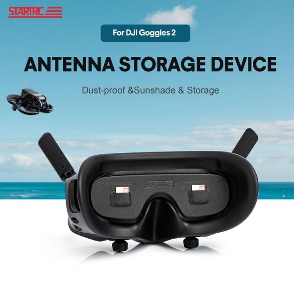 DJI Goggles 2 / Avata Goggles STARTRC PU Dustproof Memory Card Storage Holder Lens Cover Antenna Storage Cover (Black) - Image 2