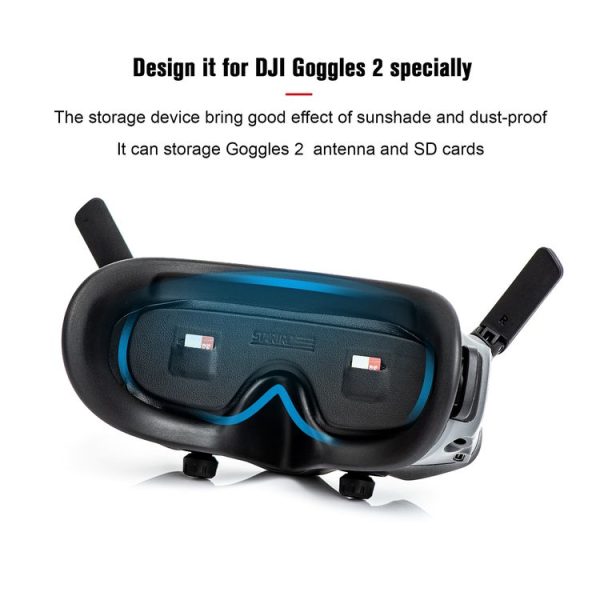 DJI Goggles 2 / Avata Goggles STARTRC PU Dustproof Memory Card Storage Holder Lens Cover Antenna Storage Cover (Black) - Image 3