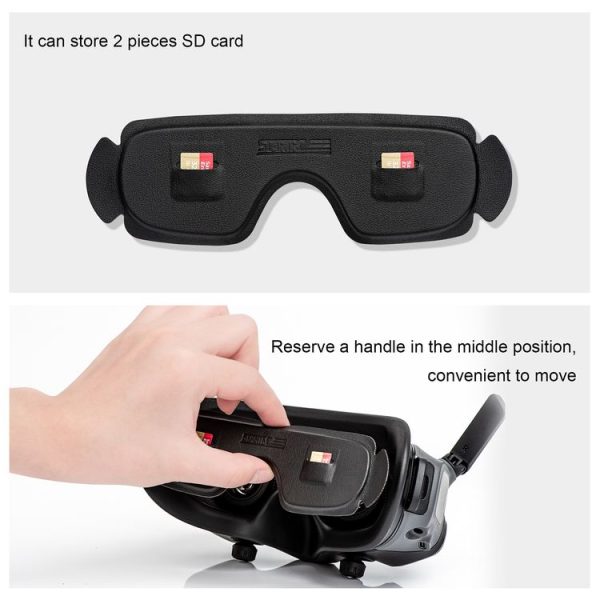 DJI Goggles 2 / Avata Goggles STARTRC PU Dustproof Memory Card Storage Holder Lens Cover Antenna Storage Cover (Black) - Image 4