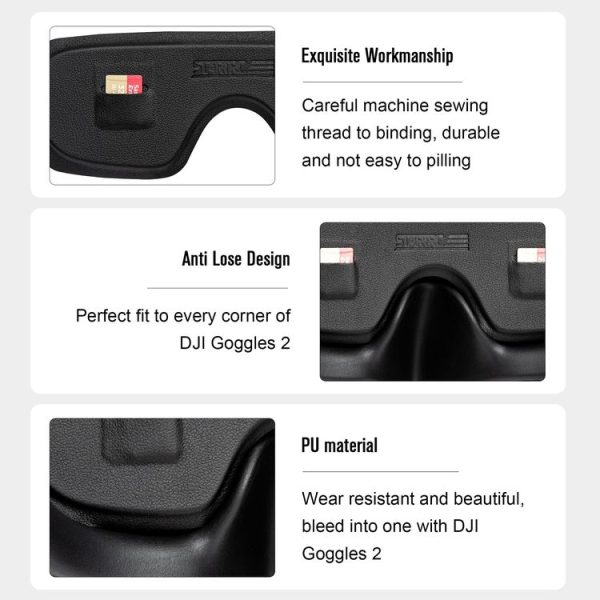 DJI Goggles 2 / Avata Goggles STARTRC PU Dustproof Memory Card Storage Holder Lens Cover Antenna Storage Cover (Black) - Image 6