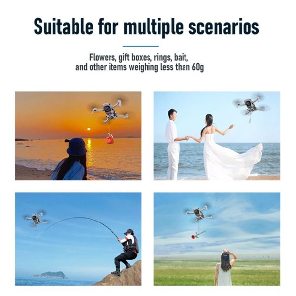 DJI Mini 2 / Mini 2 SE / Mini 3 / Pro STARTRC Air-Dropping System Thrower Parabolic Bracket (Grey) - Image 6